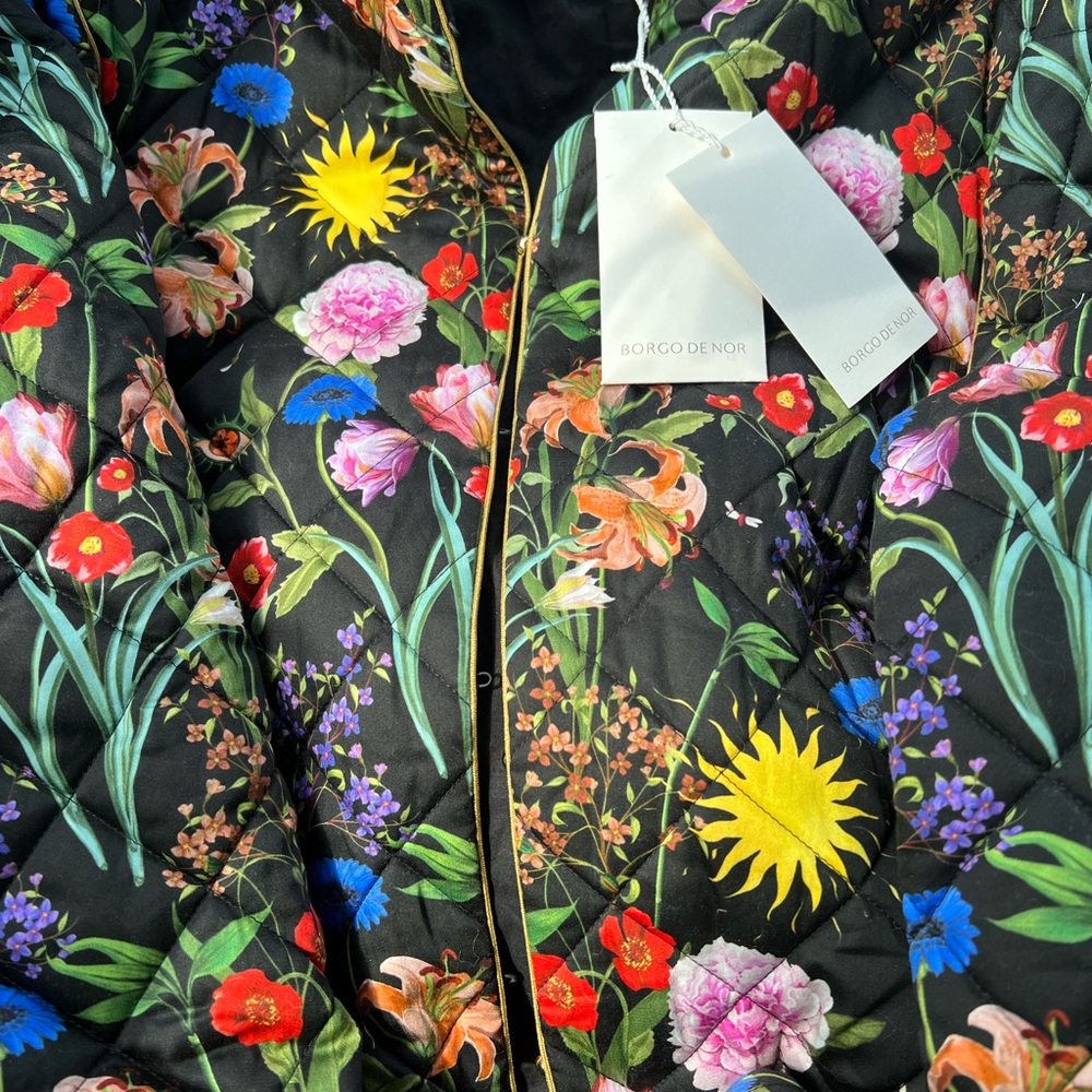 NWT Borgo De Nor Floral Print Utility Jacket size 10 - Picture 4 of 5